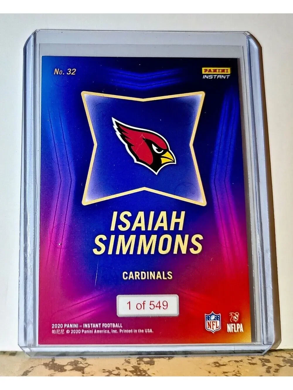 Isaiah Simmons 2020 NFL Draft Night NFL #32 Football Card Cardinals 1 of 549